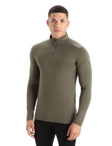 Loden Icebreaker Merino 200 Oasis Long Sleeve Half Zip Thermal Top Men's Base Layers | AU 1358PJJQ